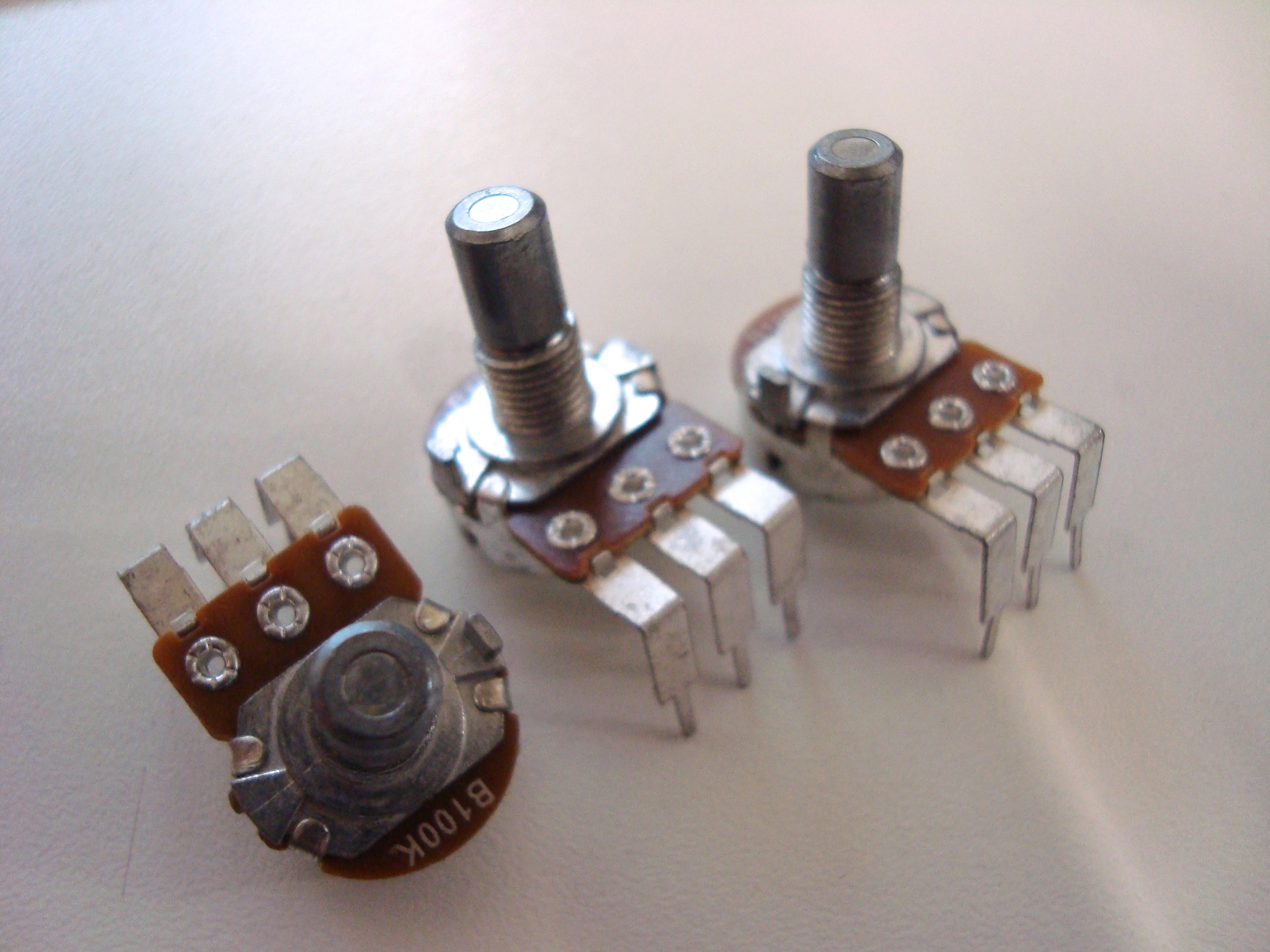 B100k Potentiometer Angled PCB Mount Linear Taper Time Travel Audio